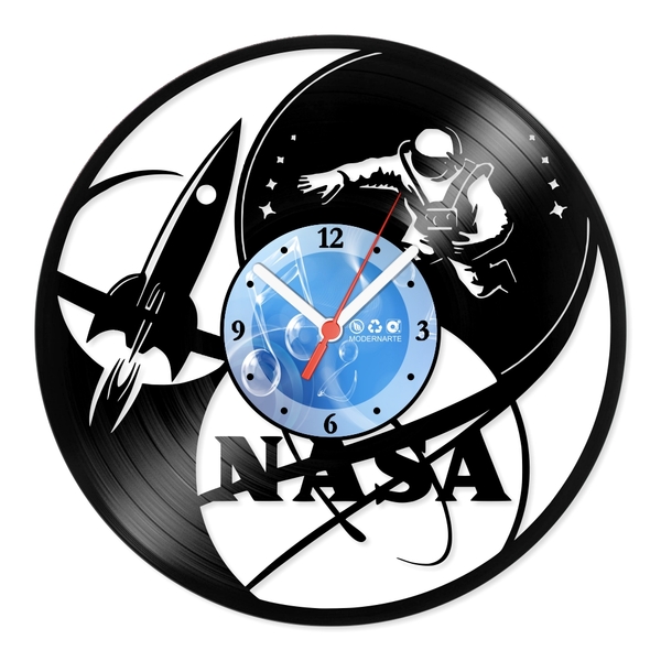 Relógio De Parede Em Disco De Vinil Decoração Diversos Nasa E