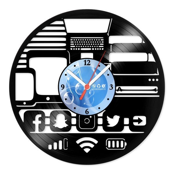 Relógio De Parede Em Disco De Vinil Decoração Diversos Redes