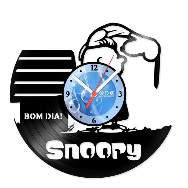 Relógio De Parede Em Disco De Vinil Decoração Diversos Snoopy