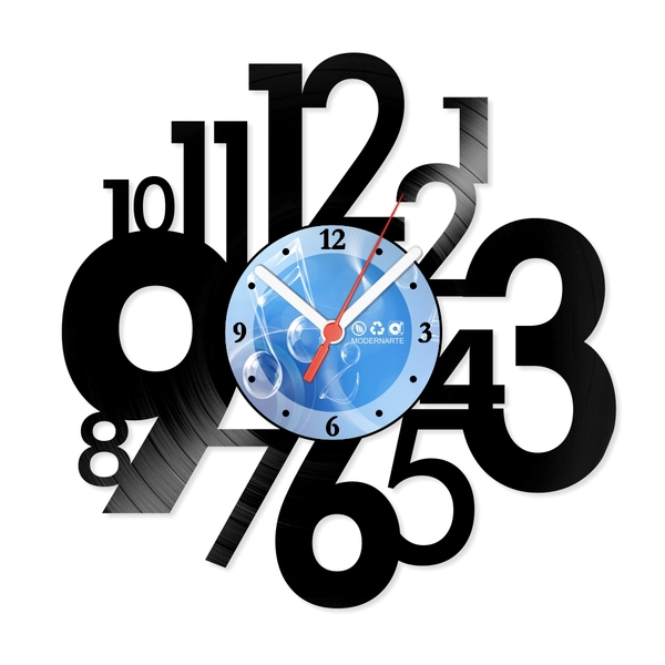 Relógio De Parede Em Disco De Vinil Decoração Números Unidos