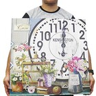 Relogio De Parede Grande Vaso De Rosas Com Gaiola Vintage Ret