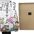 Relogio De Parede Grande Vaso De Rosas Com Gaiola Vintage Ret