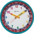 Relógio De Parede Infantil Educativo - Turquesa - Herweg