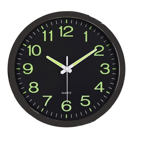 Relogio De Parede Luminoso Brilha No Escuro Fluorescente 30cm