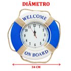 Relógio De Parede Marinheiro Estilo Boia Naval Náutico 34cm