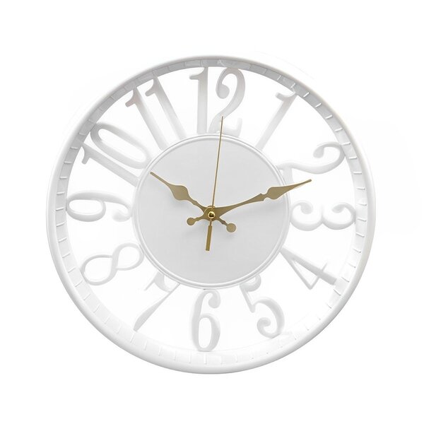 Relógio De Parede Minimalista Decorativo Branco 30cm Vazado