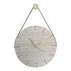 Relógio De Parede Minimalista Em Madeira Alça Caramelo 40cm