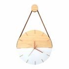 Relógio De Parede Minimalista Em Madeira Branco E Rosê Gold C