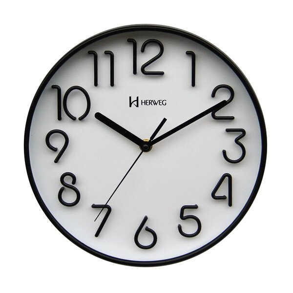 Relógio De Parede Moderno - Analógico - Preto - Herweg
