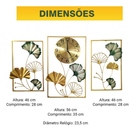 Relógio De Parede Painel Quadros Dourado 100x56