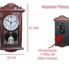 Relógio De Parede Pêndulo Modelo Antigo Vintage Retrô Pilha