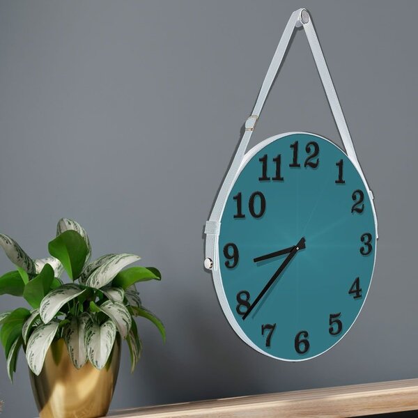 Relógio De Parede Premium Ágata Com Número Em Relevo Preto 50