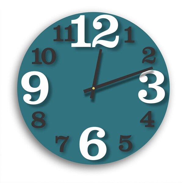 Relógio De Parede Premium Ágata Com Números Em Relevo Branco