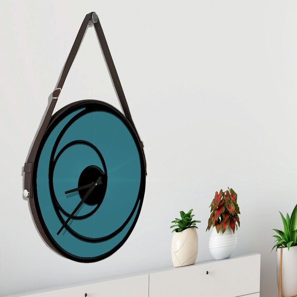 Relógio De Parede Premium Ágata Com Relevo Preto Ônix 35cm Ma