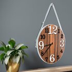 Relógio De Parede Premium Amadeirado Com Alça E Números Em Re