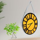 Relógio De Parede Premium Amarelo Com Alça E Números Romanos