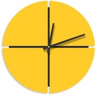 Relógio De Parede Premium Amarelo Com Detalhe Vazado 50cm