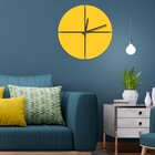 Relógio De Parede Premium Amarelo Com Detalhe Vazado 50cm