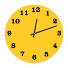 Relógio De Parede Premium Amarelo Com Números Em Relevo Preto