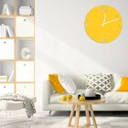 Relógio De Parede Premium Amarelo Com Números Vazados 50cm