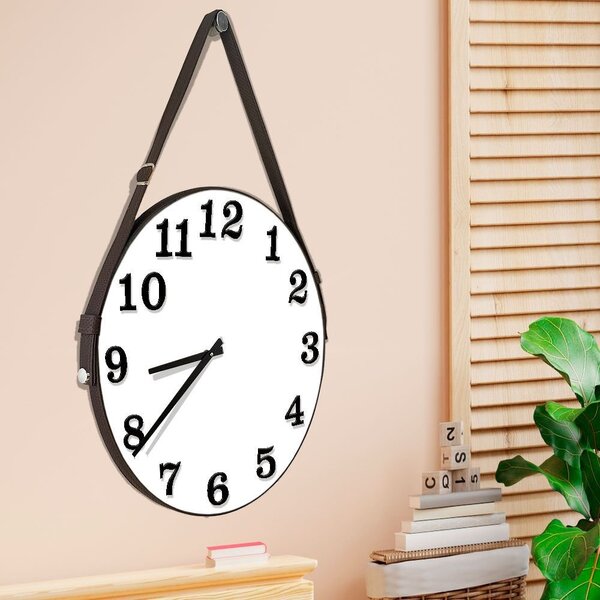 Relógio De Parede Premium Branco Com Número Em Relevo Preto 5