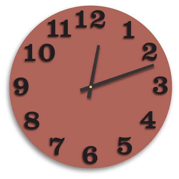 Relógio De Parede Premium Cobre Metálico Com Números Em Relev