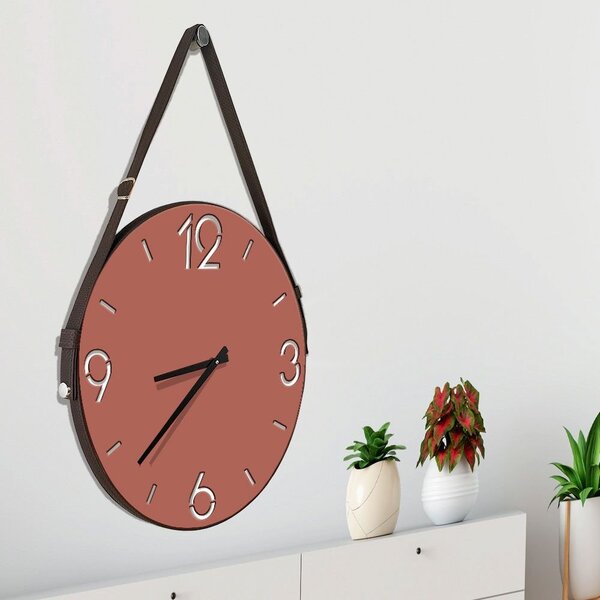 Relógio De Parede Premium Cobre Metalizado Com Alça E Números