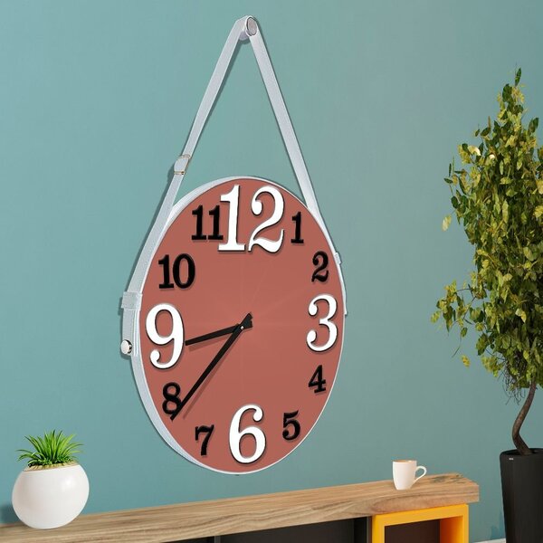 Relógio De Parede Premium Cobre Metalizado Com Alça E Números