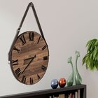 Relógio De Parede Premium Madeira Ripada Com Alça E Números R