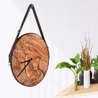 Relógio De Parede Premium Madeira Rústico Com Alça 35cm Marrom