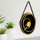 Relógio De Parede Premium Preto Com Relevo Amarelo 35cm Marrom