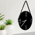 Relógio De Parede Premium Preto Ônix Com Alça E Palavras Em R