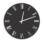Relógio De Parede Premium Preto Ônix Com Números Romanos Em R