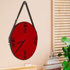 Relógio De Parede Premium Vermelho Com Alça E Palavras Em Rel