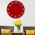 Relógio De Parede Premium Vermelho Com Números Em Relevo Bran