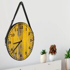 Relógio De Parede Premium Vintage Amarelo Pátina Com Alça 35c