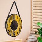 Relógio De Parede Premium Vintage Madeira Amarelo Pátina Com