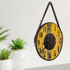 Relógio De Parede Premium Vintage Madeira Amarelo Pátina Com