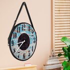 Relógio De Parede Premium Vintage Madeira Azul Com Alça 50cm