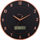 Relógio De Parede Preto E Rosé Termômetro Herweg 6819-309