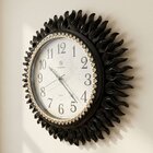 Relógio De Parede Preto Místico Solar Oriental Rustico 45cm