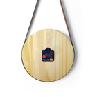 Relógio de Parede Redondo Design Laranja e Cinza com Alça Marrom 28x28cm