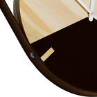 Relógio de Parede Redondo Design Preto com Alça Marrom 28x28cm