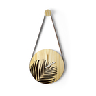 Relógio de Parede Redondo Design Preto com Alça Marrom 28x28cm