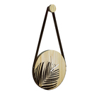 Relógio de Parede Redondo Design Preto com Alça Marrom 28x28cm