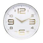 Relogio De Parede Redondo Quartz Branco E Dourado 25cm 2749 L