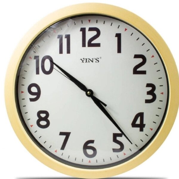 Relógio De Parede Redondo Yin's Madeira Clara 43,5cm