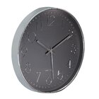 Relógio De Parede Requinte Cromado Cinza E Prata Luxo 30cm