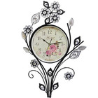 Relogio De Parede Retro Vintage Para Decoracao Flor Grande