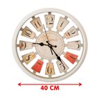Relógio De Parede Vazado Branco Decoração Paris Rustico 40cm